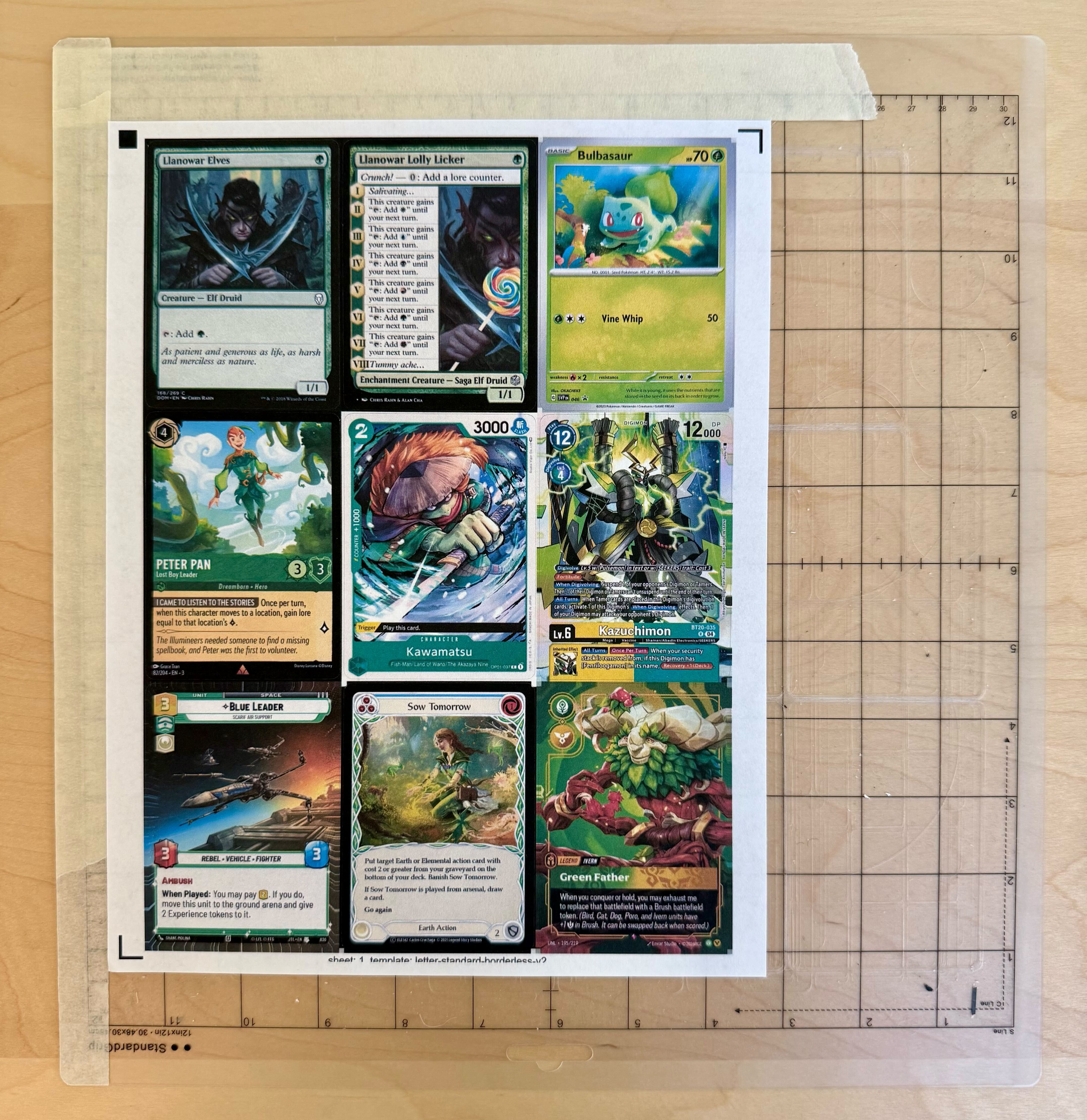 Borderless mat placement