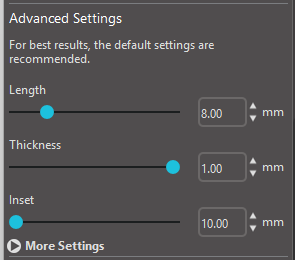 Inset settings