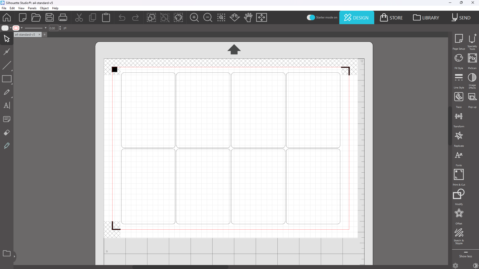 Raw cutting template